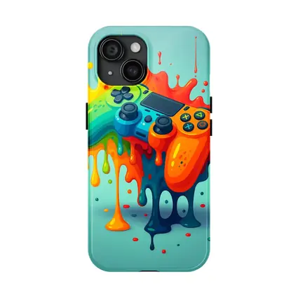 Colorful Gaming Controller Paint Splash Art