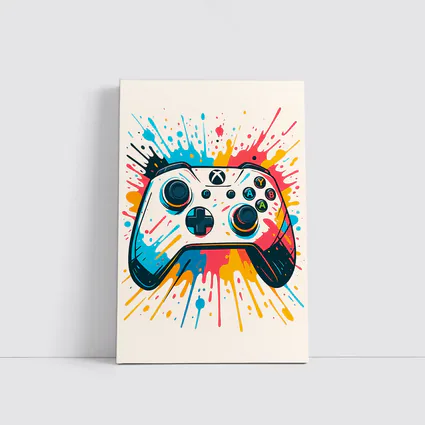 Xbox Controller Colorful Paint Splash Art