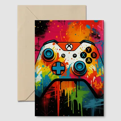 Xbox Controller Graffiti Colorful Paint Splatter Art