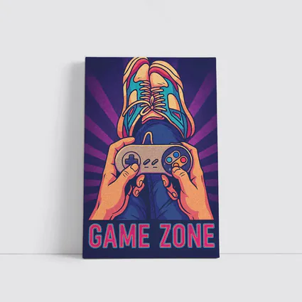 Game Zone Retro Gaming Controller Purple Background