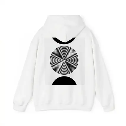Black White Concentric Circles Minimalist Abstract Art