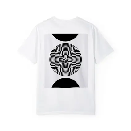 Black White Concentric Circles Minimalist Abstract Art