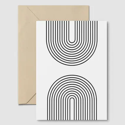Black White Arch Lines Minimalist Geometric Art