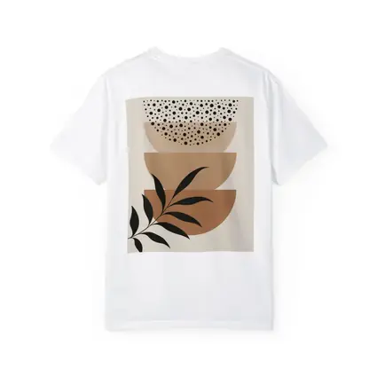 Boho Abstract Geometric Shapes With Leaf