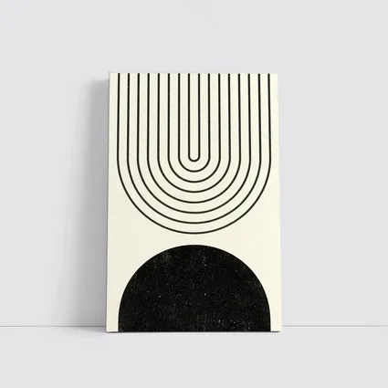 Black White Arch Geometric Minimal Abstract Art