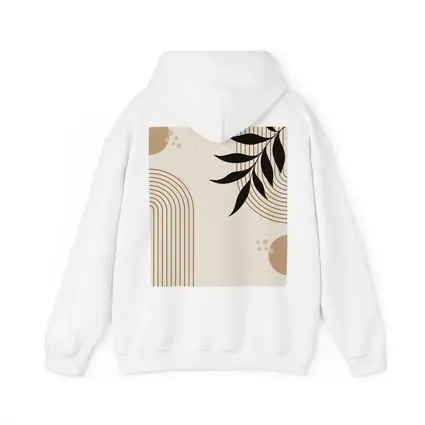 Boho Arch Lines Leaf Beige Abstract Art
