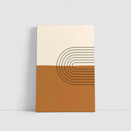 Boho Brown Abstract Arch Lines Geometric Art