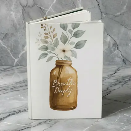Breathe Deeply Mason Jar Watercolor Floral