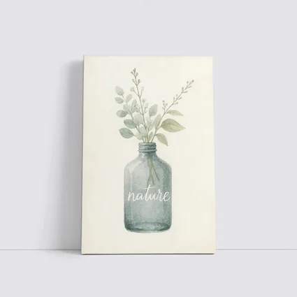 Watercolor Nature Bottle Eucalyptus Botanical Art