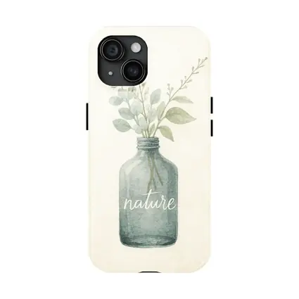 Watercolor Nature Bottle Eucalyptus Botanical Art