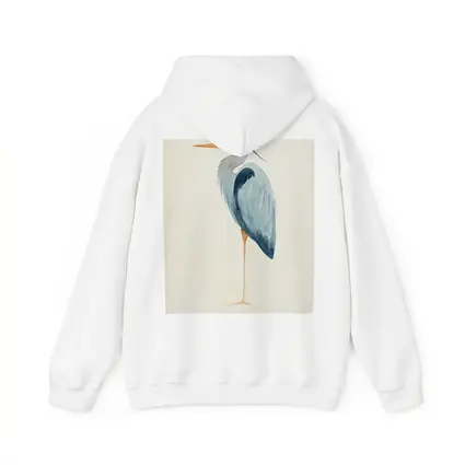 Great Blue Heron Watercolor Beige Background
