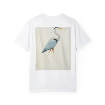 Great Blue Heron Watercolor Beige Background