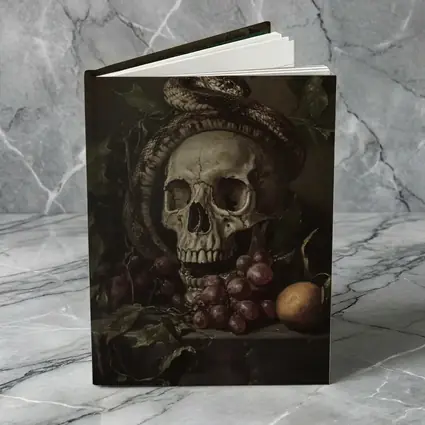 Skull Snake Still Life Dark Gothic Painting