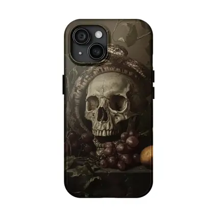 Skull Snake Still Life Dark Gothic Painting