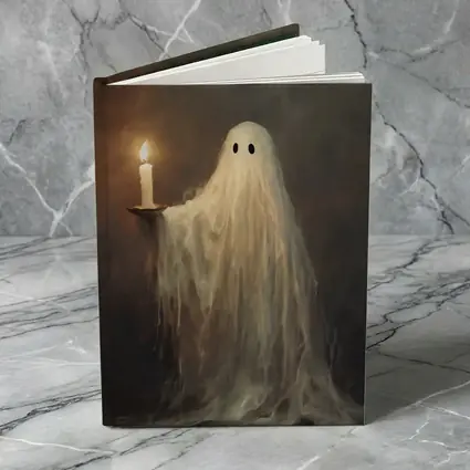 Ghost Holding Candle Oil Painting Dark