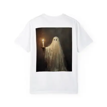 Ghost Holding Candle Oil Painting Dark