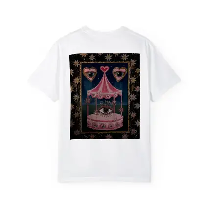 Pink Carousel Eye Hearts Stars Dark