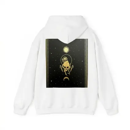 Gold Skull Sun Moon Black Mystical Art
