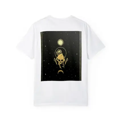 Gold Skull Sun Moon Black Mystical Art