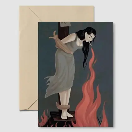Woman Tied To Stake Fire Dark Art