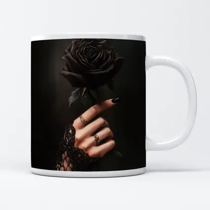 Black Rose Hand Dark Gothic Floral Art