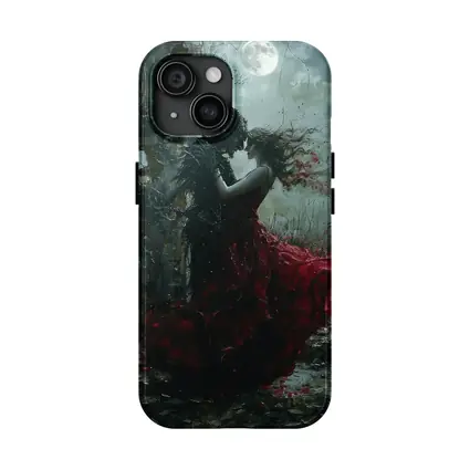 Dark Romance Demon Woman Red Dress Moonlight