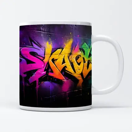 Colorful Graffiti Art Dark Brick Wall