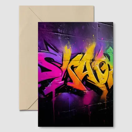 Colorful Graffiti Art Dark Brick Wall