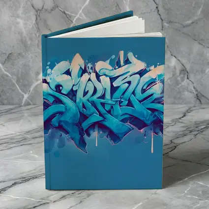 Blue Graffiti Street Art Bold Letters