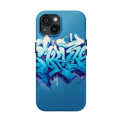 Blue Graffiti Street Art Bold Letters