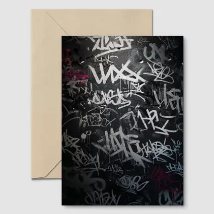 Dark Graffiti Tags Black Urban Street Wall