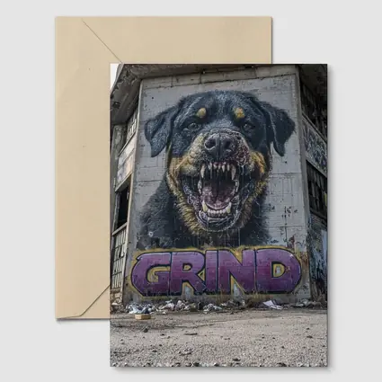 Rottweiler Graffiti Mural Abandoned Urban Building