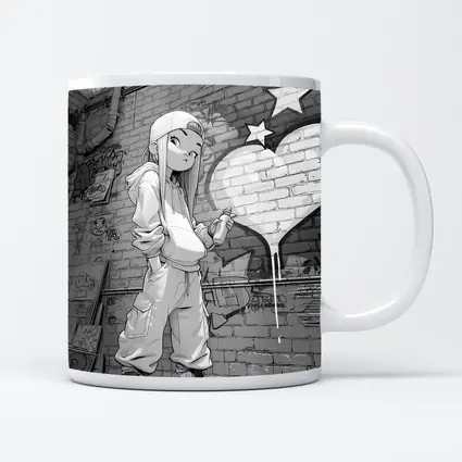 Anime Girl Graffiti Artist Urban Street Wall