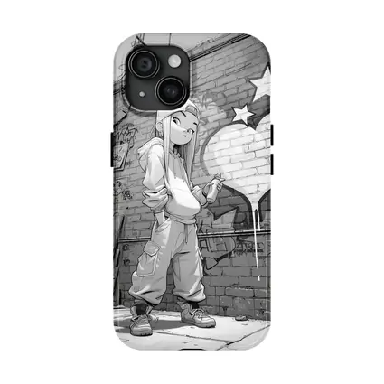 Anime Girl Graffiti Artist Urban Street Wall