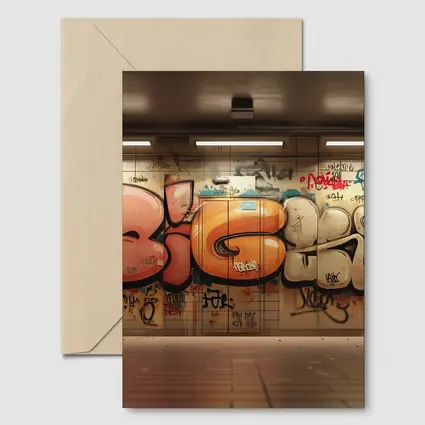 Bold Graffiti Mural Underground Subway Room
