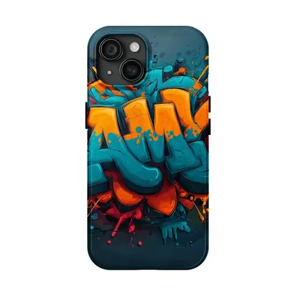 Bold Graffiti Art Teal Orange Urban Style