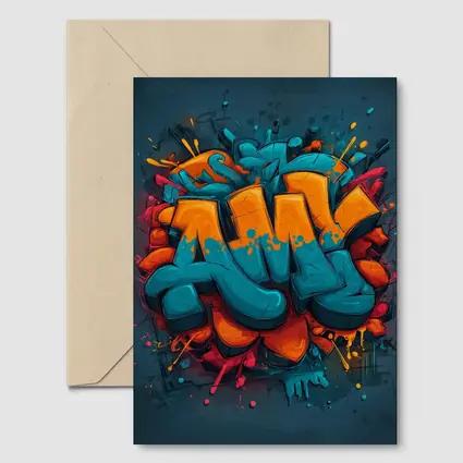 Bold Graffiti Art Teal Orange Urban Style