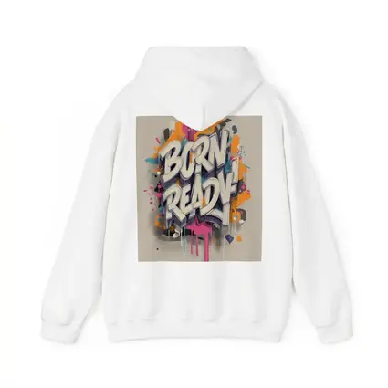 Born Ready Graffiti Street Art Beige Background