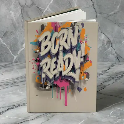 Born Ready Graffiti Street Art Beige Background