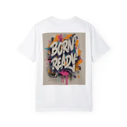 Born Ready Graffiti Street Art Beige Background
