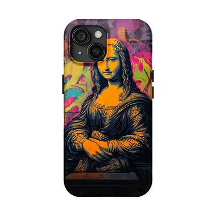 Mona Lisa Graffiti Street Art Neon Background