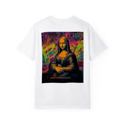 Mona Lisa Graffiti Street Art Neon Background