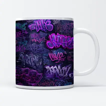 Purple Graffiti Art Dark Urban Brick Wall
