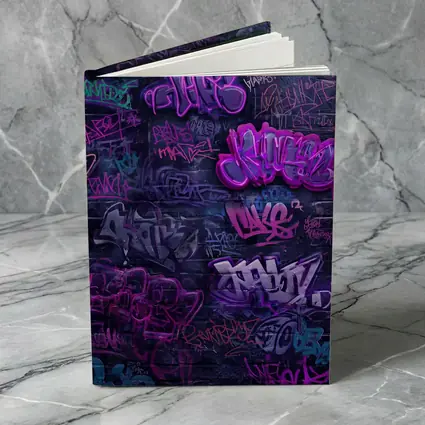 Purple Graffiti Art Dark Urban Brick Wall
