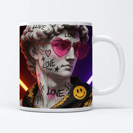 David Bust Graffiti Love Neon Pop Art