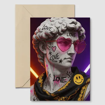 David Bust Graffiti Love Neon Pop Art