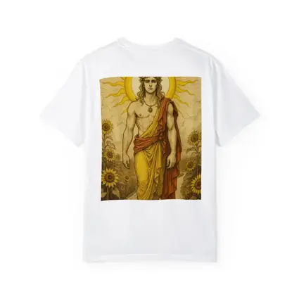 Apollo Sun God Sunflower Field Illustration