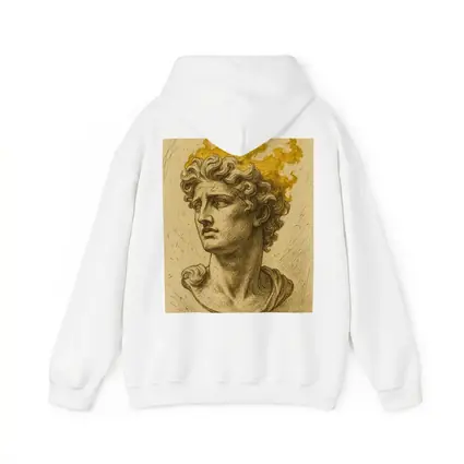 Greek Sculpture Bust With Golden Flames