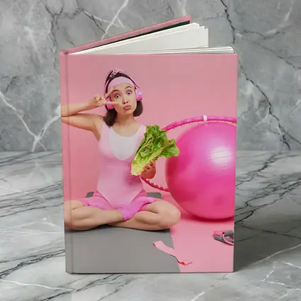 Fitness Girl Sitting With Exercise Ball Pink