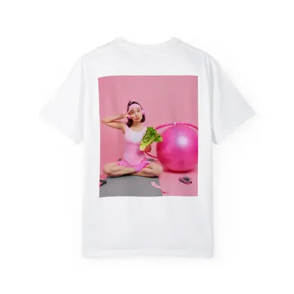 Fitness Girl Sitting With Exercise Ball Pink